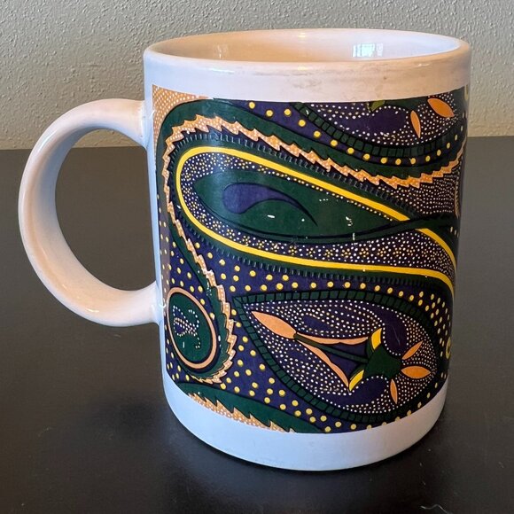 Set of 2 Australia Aboriginal Dot Painting  DreamTime Art Inspired Ceramic Mugs - Picture 6 of 14